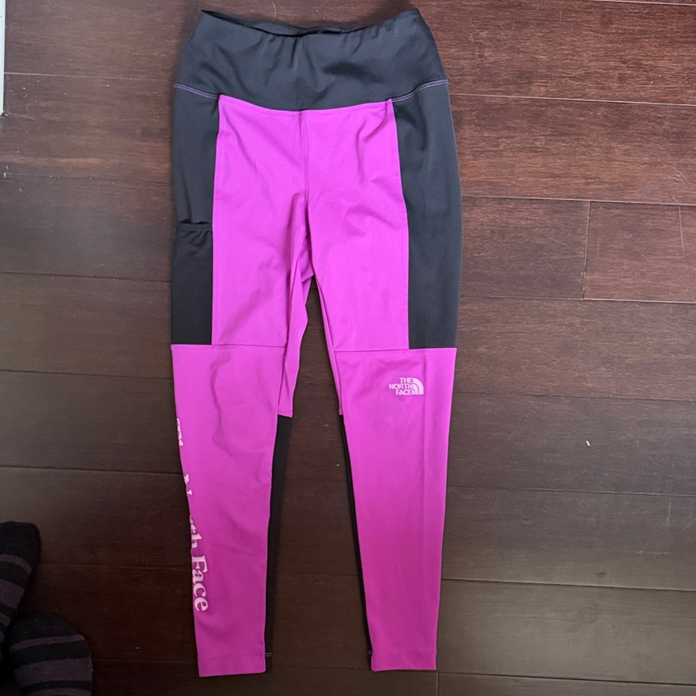 The North Face Kids' Magenta and Black Leggings